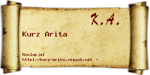 Kurz Arita névjegykártya